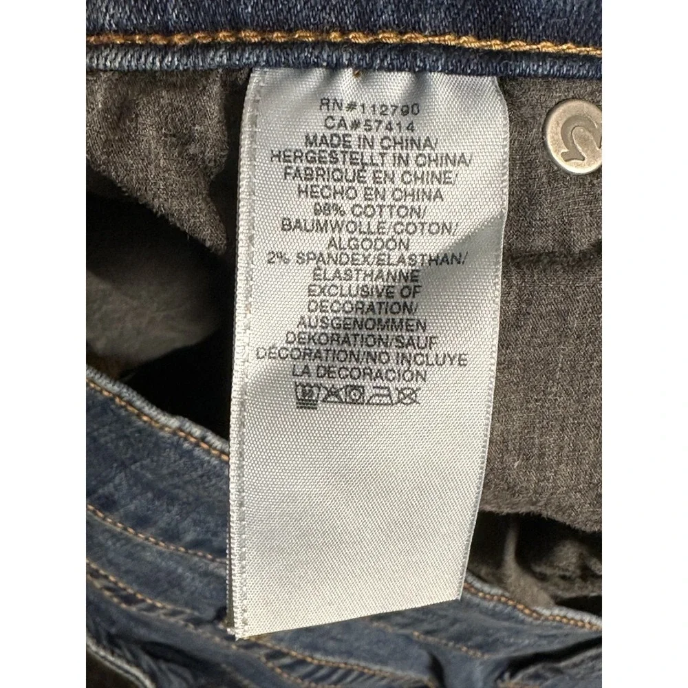 True Religion Jeans Mens 44x32 Ricky Relaxed Skinny Flap Med Blue Wash Denim